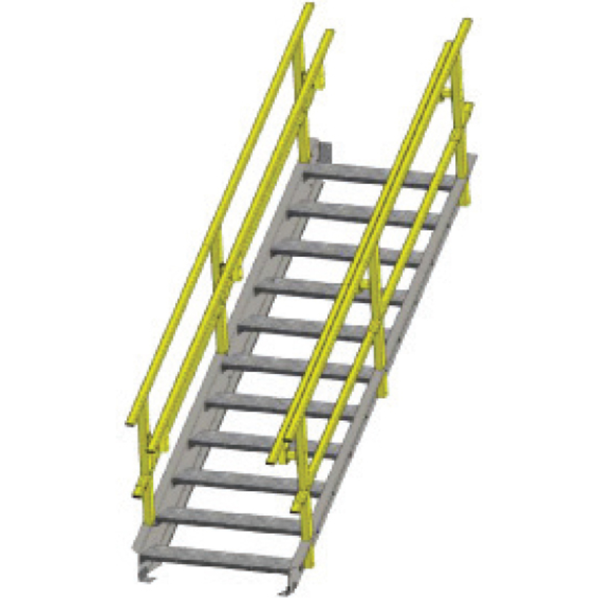 Equipto, OSHA Stairway-external handrail 48in.W w/14 Stairs, Capacity 300 lb, Model# 1748S14